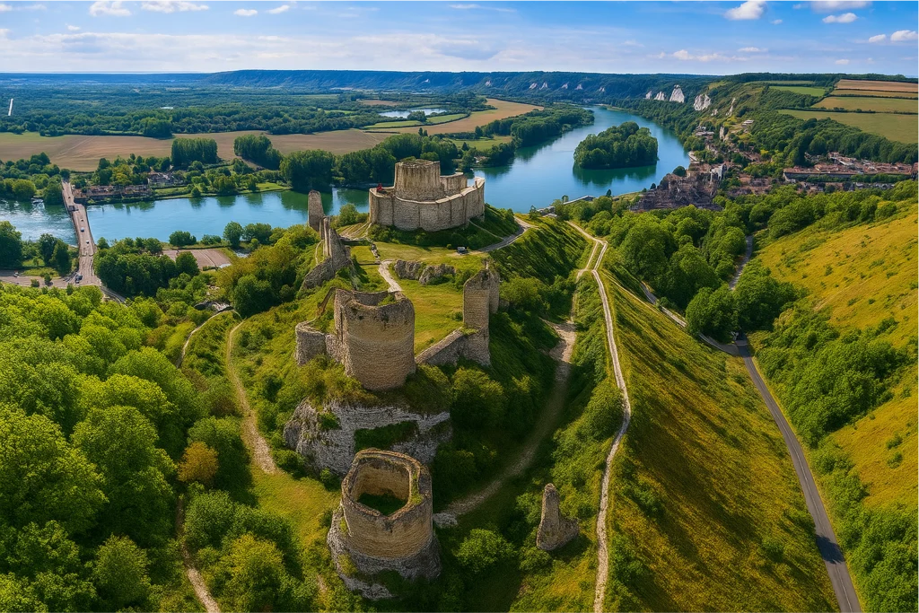 Château Gaillard Andelys site départ trail des rois maudits Normandie