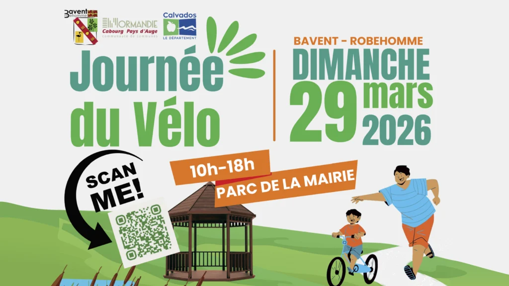 Journée du vélo à Bavent en Normandie affiche de l’événement cycliste